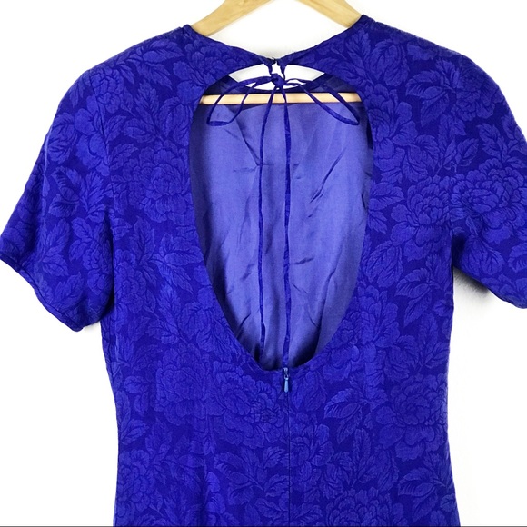 Spenser Jeremy Blue Floral Silk Dress - Picture 9 of 11